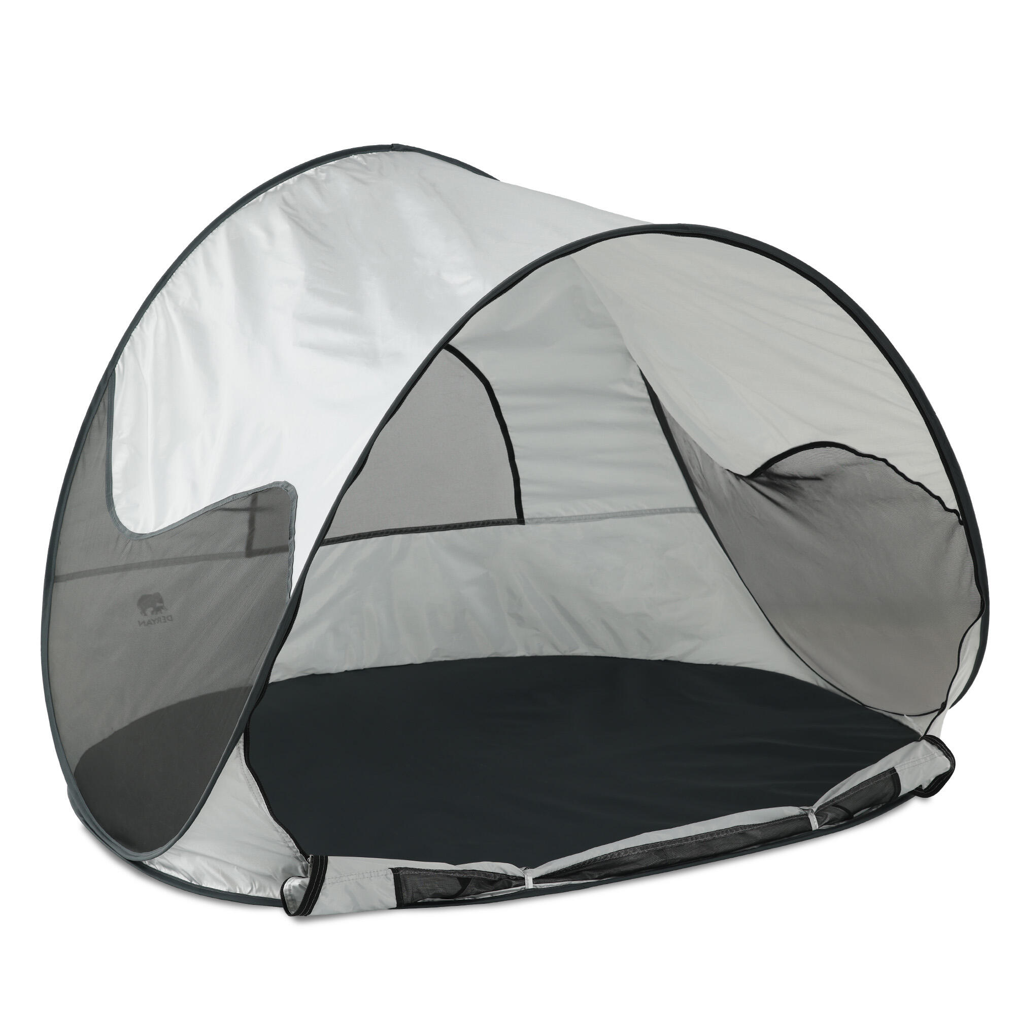 DERYAN Luxus Pop Up Strandzelt - Silber