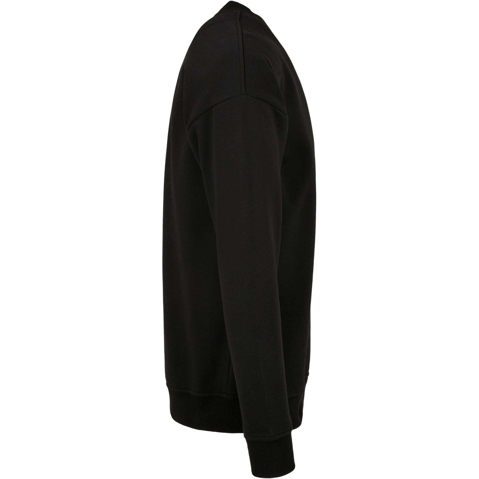 Mens Crew Neck Plain Sweatshirt (Black) 3/4