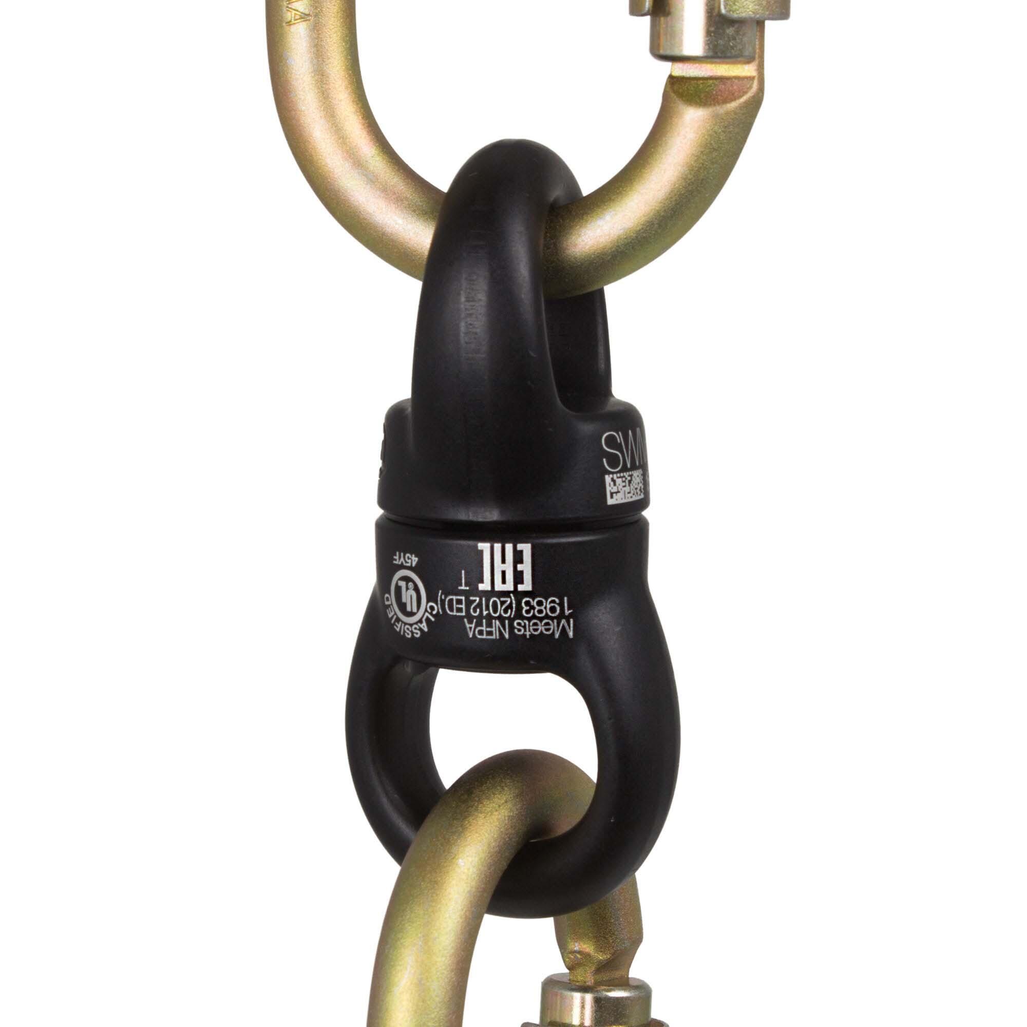 Émerillon Petzl Swivel S noir compact 95 g roulement à billes étanche 23 kN 5/5