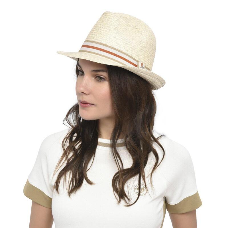 Trilby papier liseré terre battue Roland-Garros  - beige