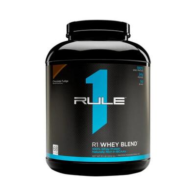 Rule1 r1 whey protein (1lb) chocolate fudge - eiwitten - wei-eiwit mix