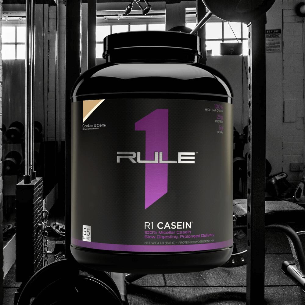 Rule1 R1 Casein Protein (2lbs) Cookies & Crème - Protéines - Caséine 2/3