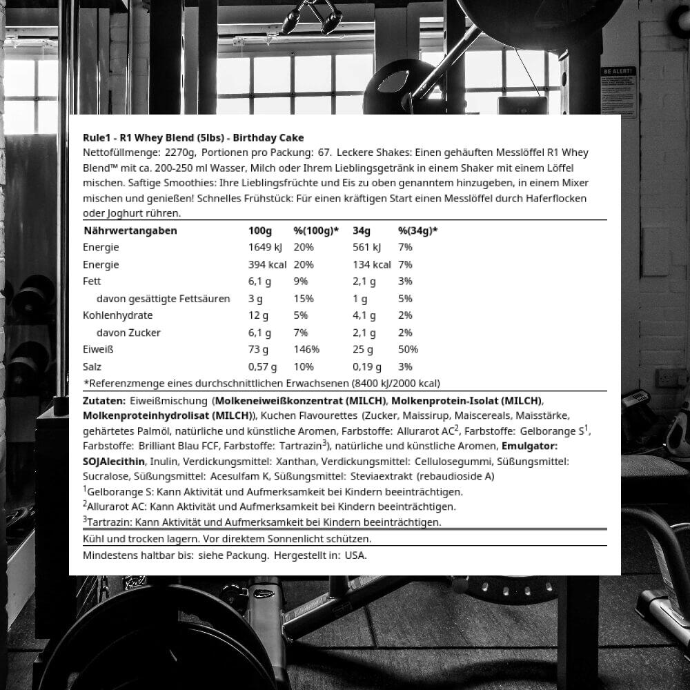 Rule1 R1 Whey Blend (5lbs) Birthday Cake - Protéines 3/3