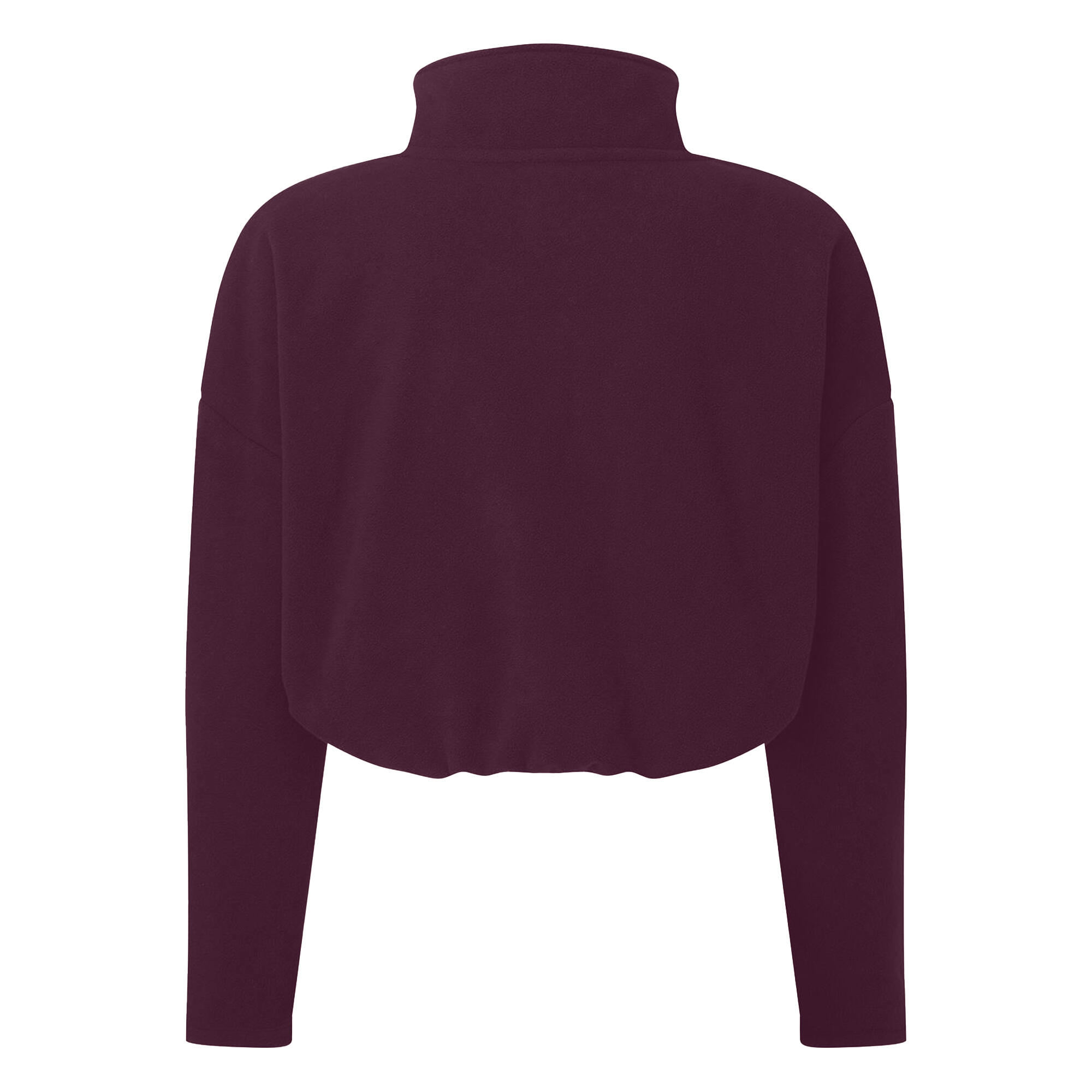 Womens/Ladies Cropped Fleece Top (Mulberry Red) 2/2