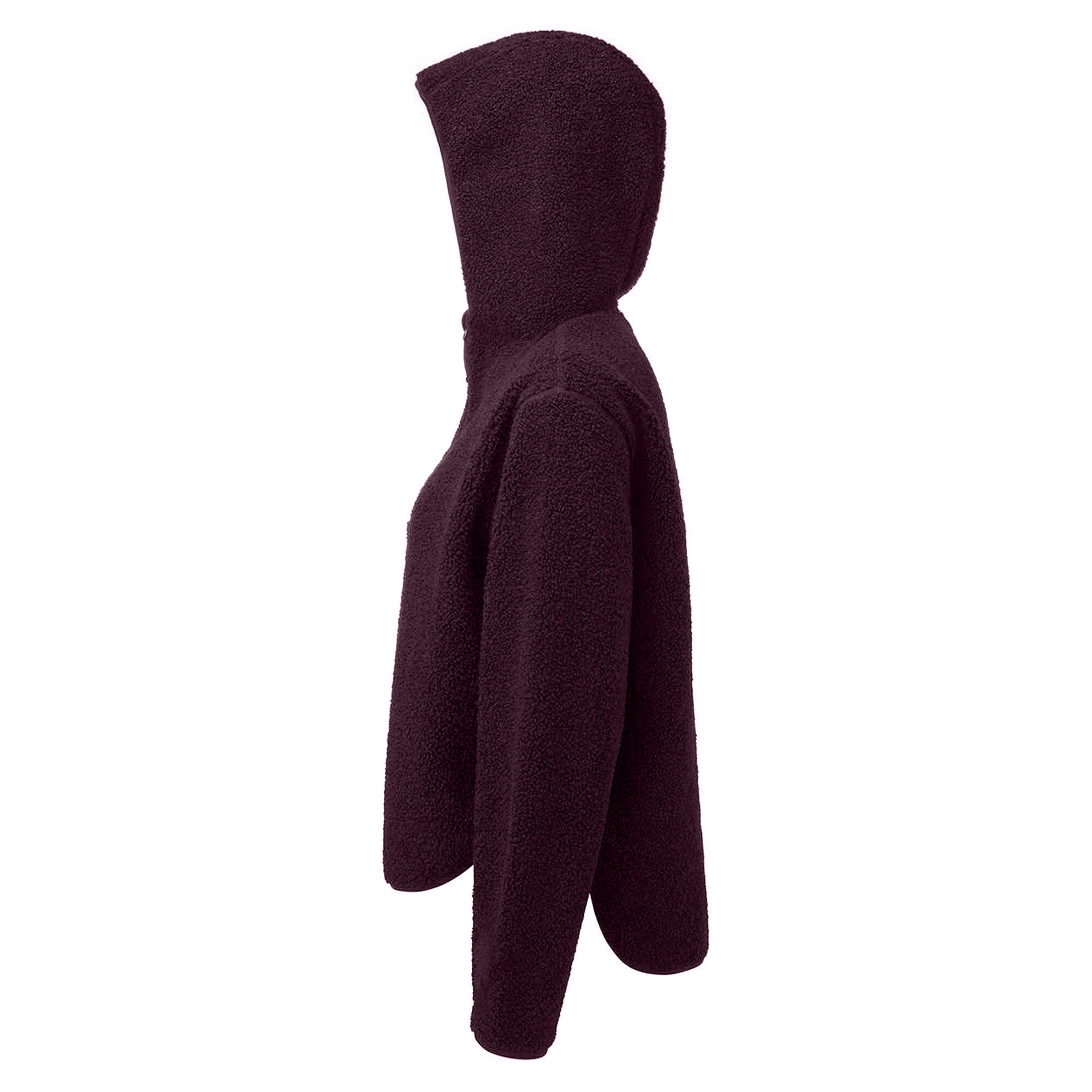 Womens/Ladies Sherpa Fleece Quarter Zip Hoodie (Black) 4/5