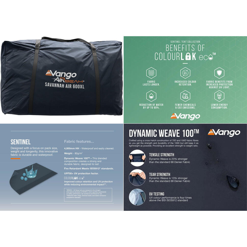 Namiot kempingowy 6 osobowy Vango Savannah Air 600XL Package