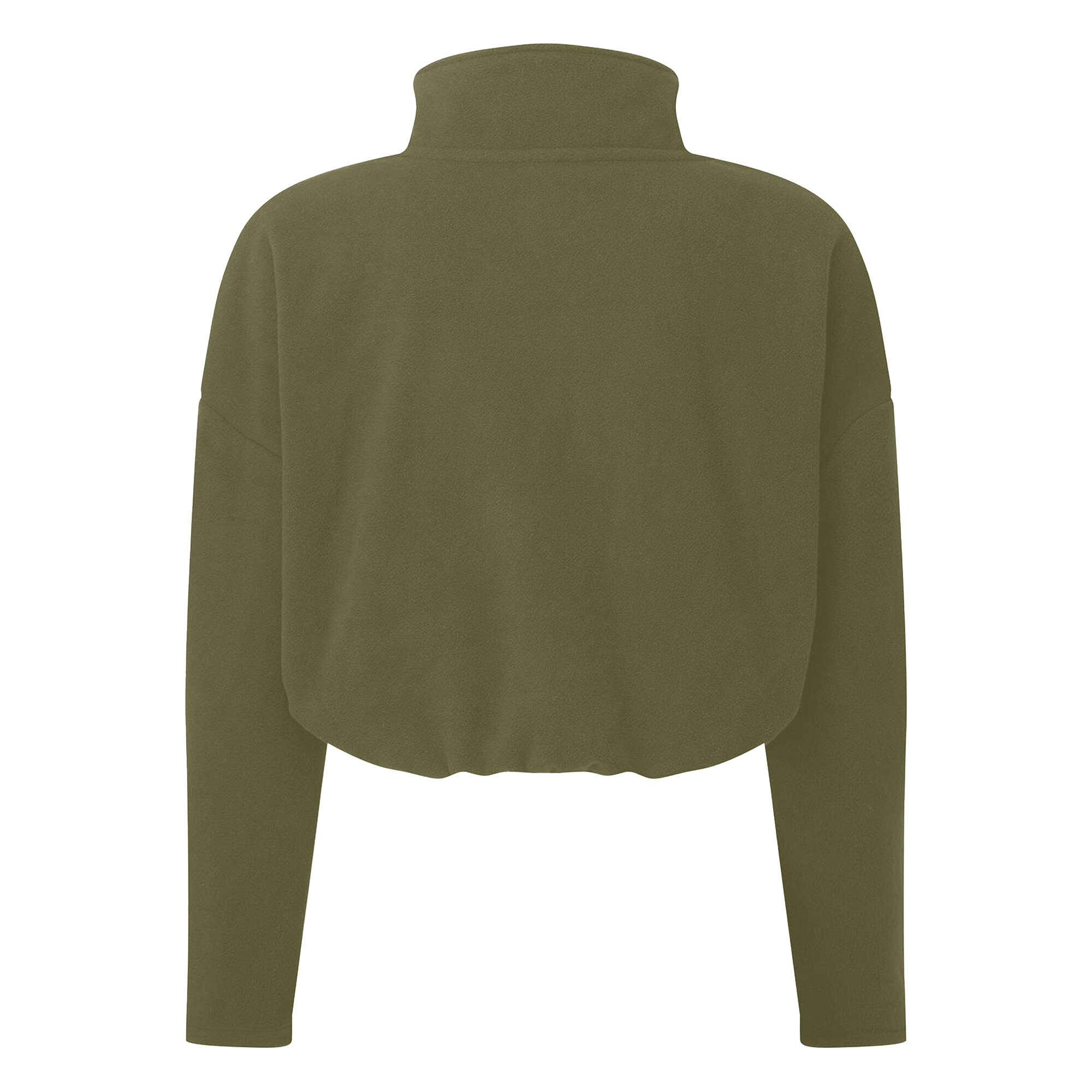 Womens/Ladies Cropped Fleece Top (Olive) 2/2