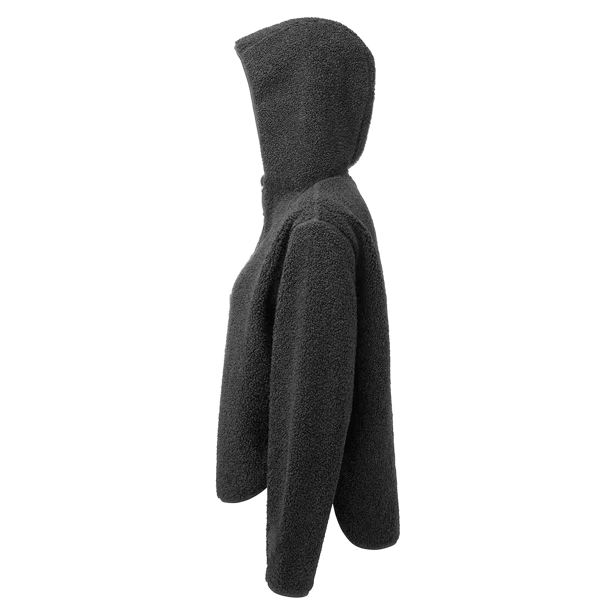 Womens/Ladies Sherpa Fleece Quarter Zip Hoodie (Black) 5/5