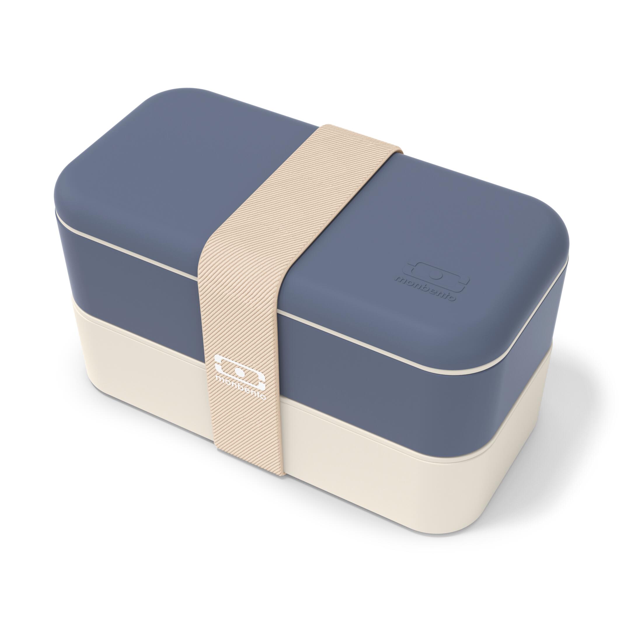 Monbento - Boite Repas 2x500ml - 1l|adulte |bureau, Pique-nique|made In France|original - Lunchbox - Beige|bleu - 1 L - Decathlon