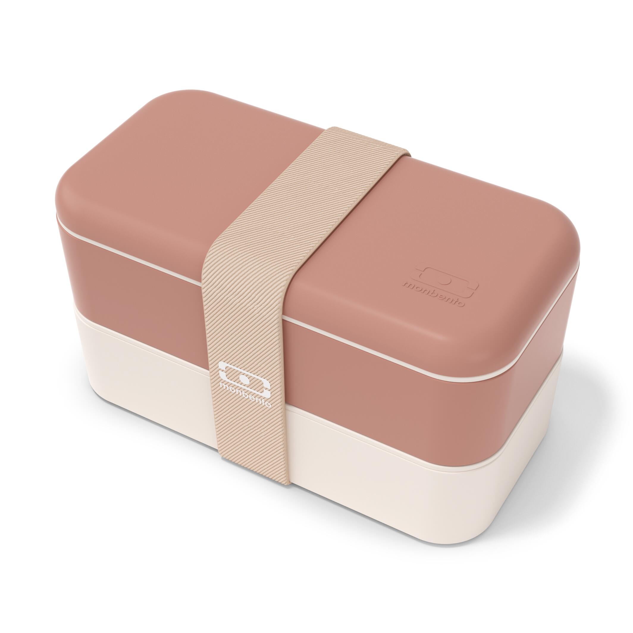 Monbento - Boite Repas 2x500ml - 1l|adulte |bureau, Pique-nique|made In France|original - Lunchbox - Beige|rose - 1 L - Decathlon