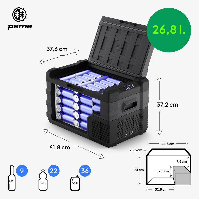 Glaciere électrique de camping Peme Quest 30 12/230v chaud/froid