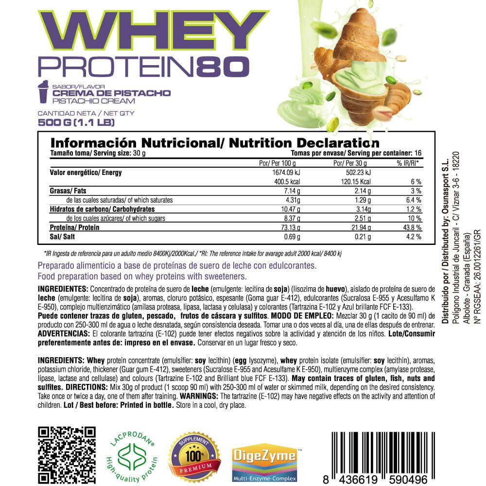 Whey Protein80 - Crema al pistacchio 500 g MASmusculo 5/6