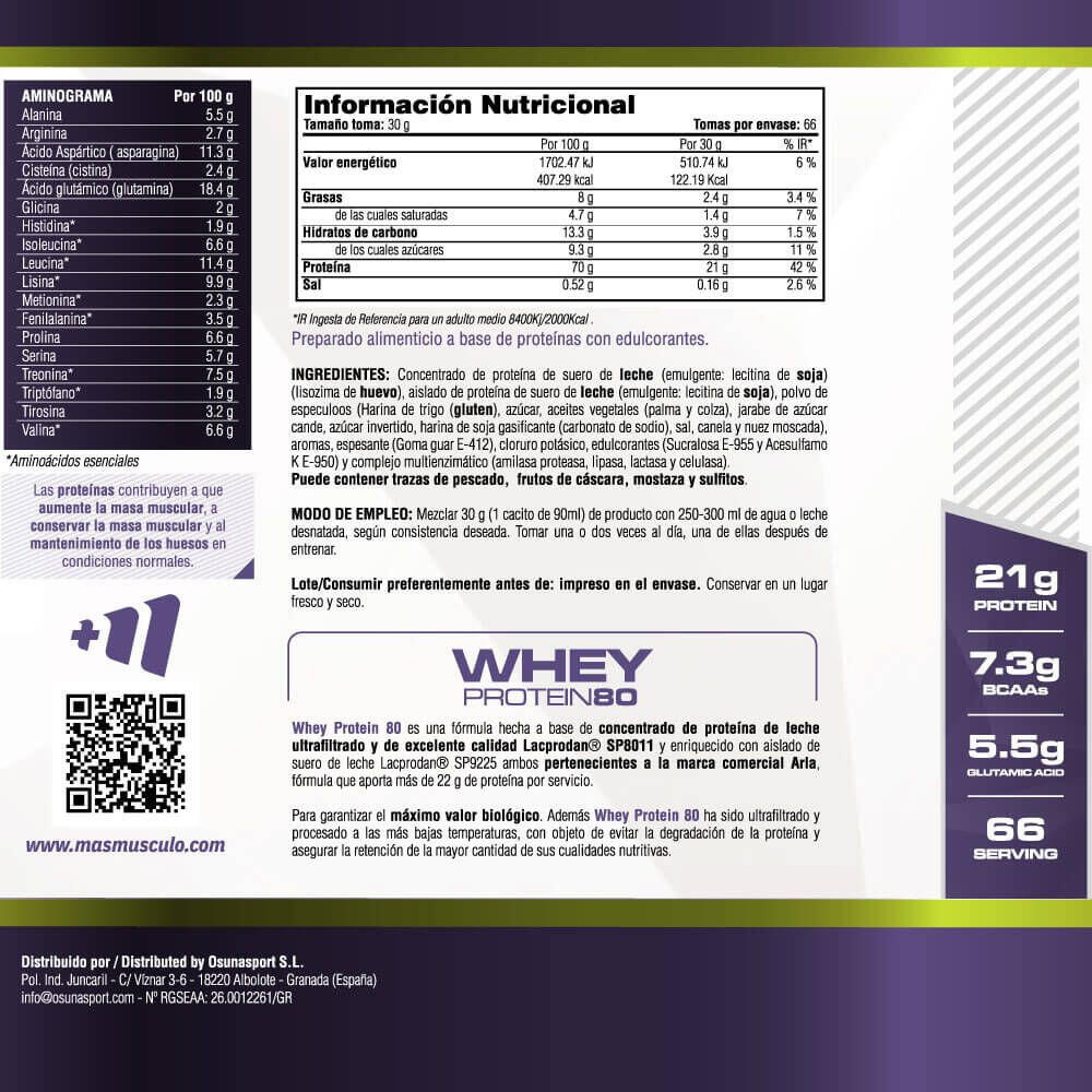 Whey Protein80 - 2 kg Speculaaskoekjes MASmusculo 5/6