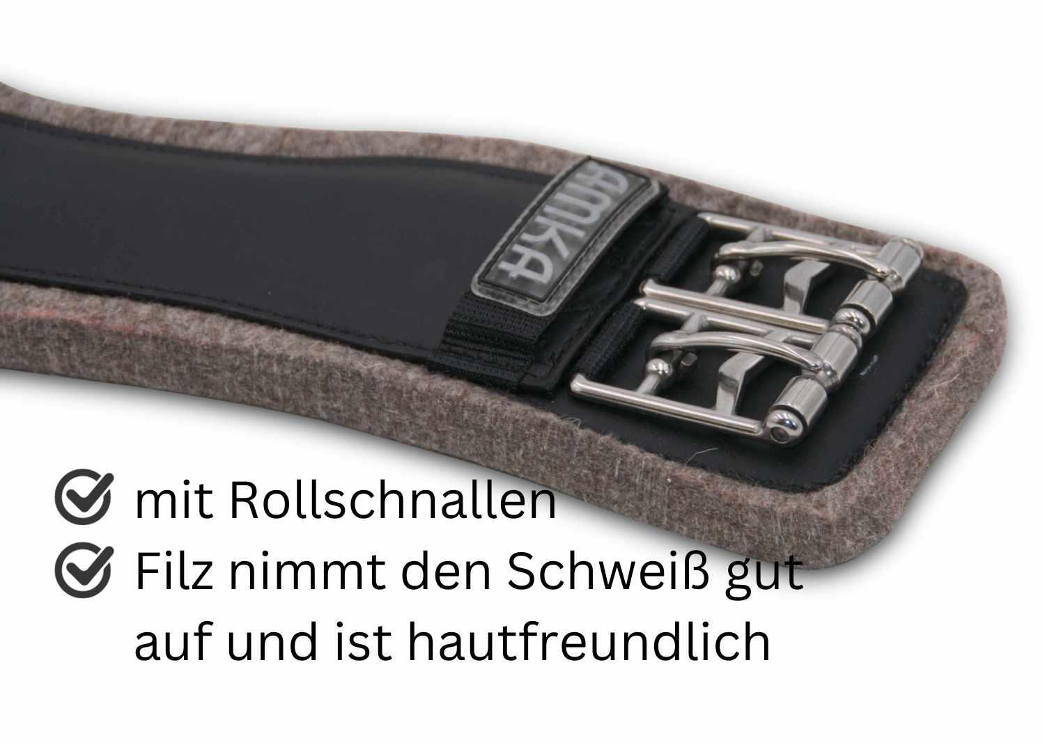 AMKA Kurzgurt Dressur Sattelgurt Filz 2/4