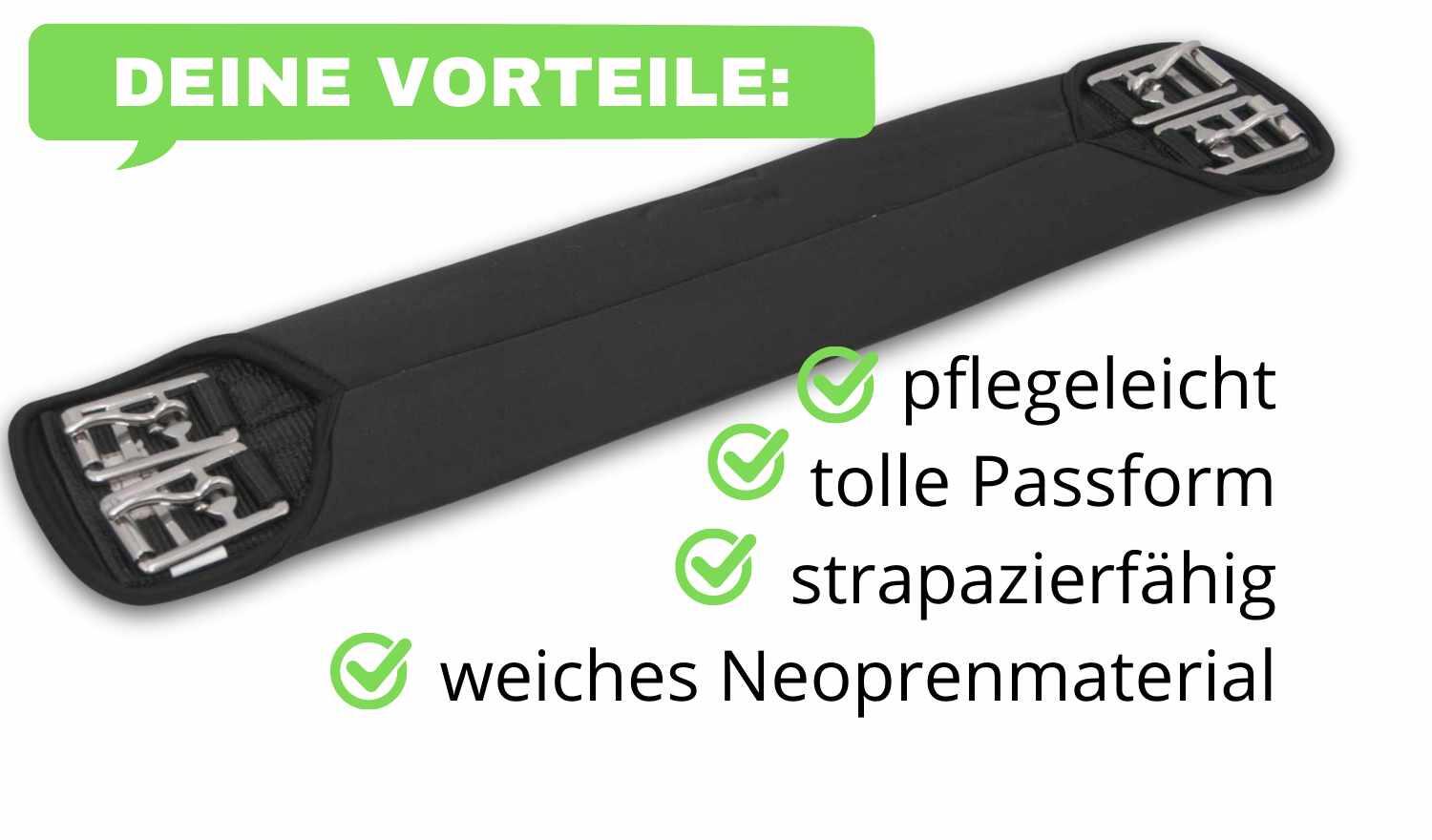 AMKA Sattelgurt Neopren Kurzgurt Dressurgurt schwarz 2/4