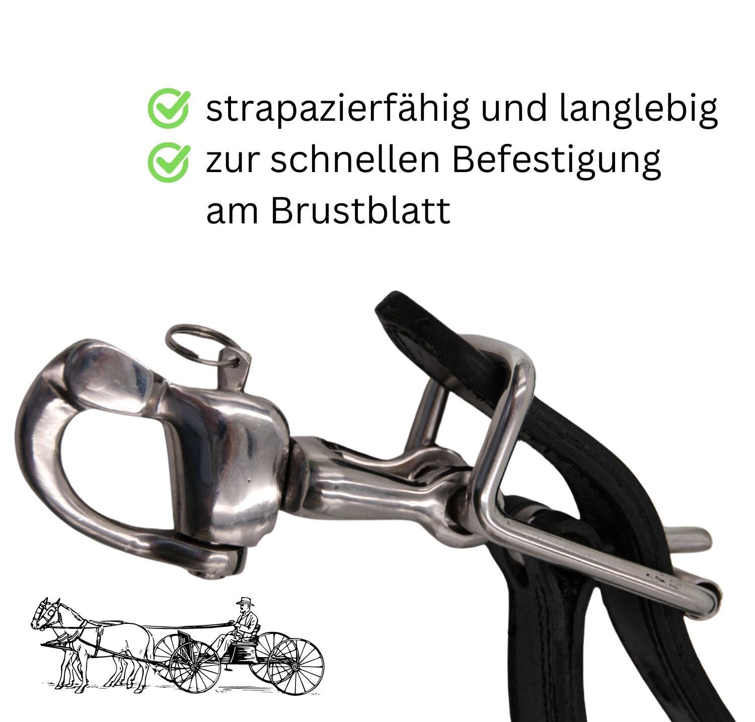 AMKA Aufhalteriemen Leder mit Patentverschluss 3/4