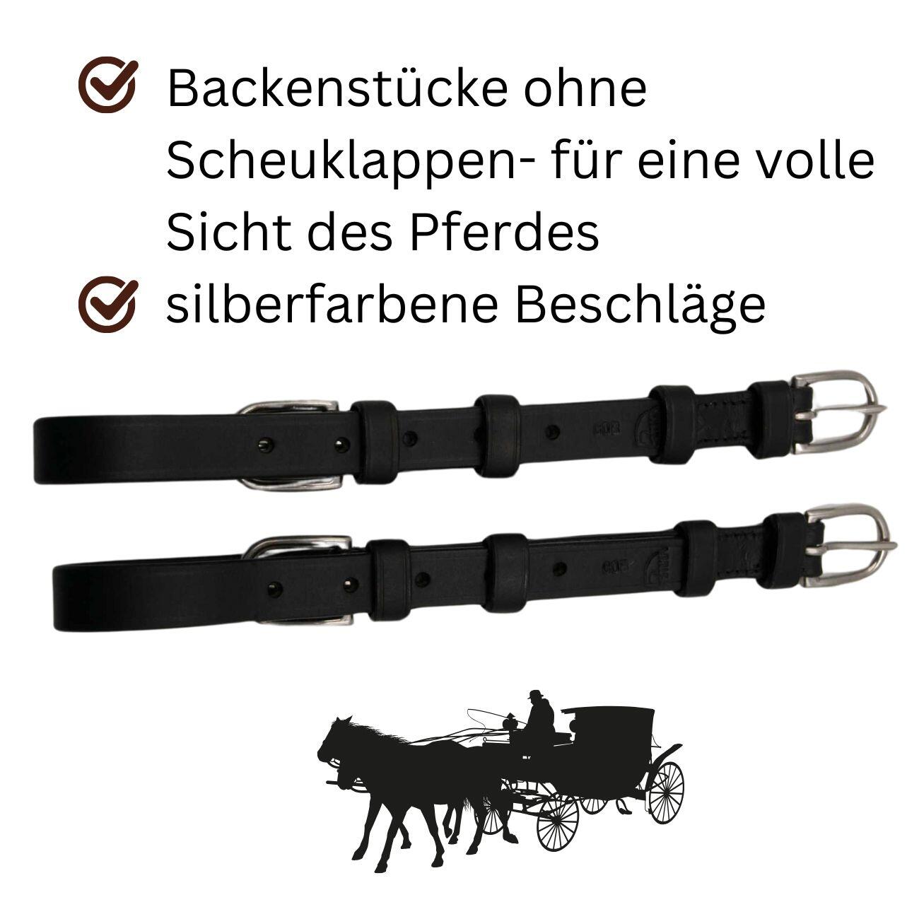 AMKA Backenstücke ohne Scheuklappen für Fahrzaum 2/4