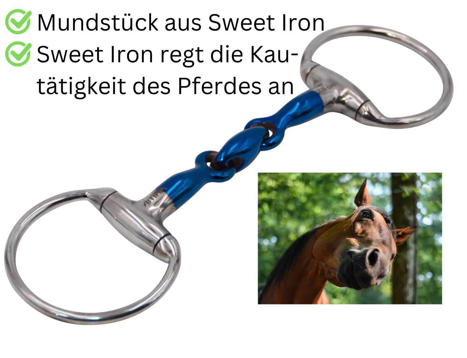 AMKA Olivenkopftrense Sweet Iron doppelt gebrochen 3/4