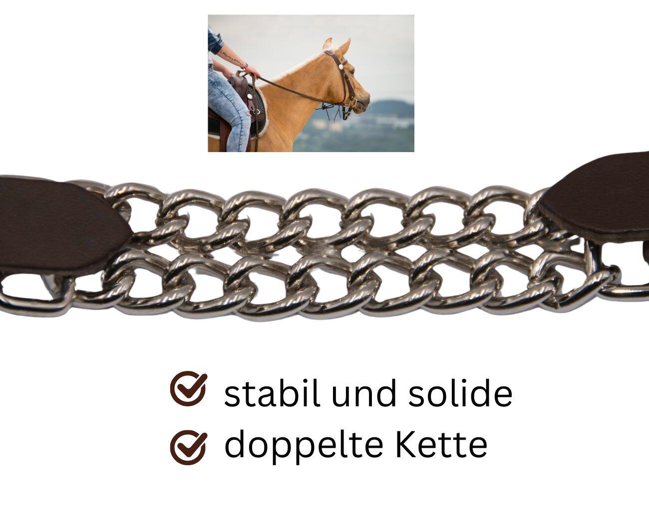AMKA Western Kinnriemen mit doppelter Kette 3/4