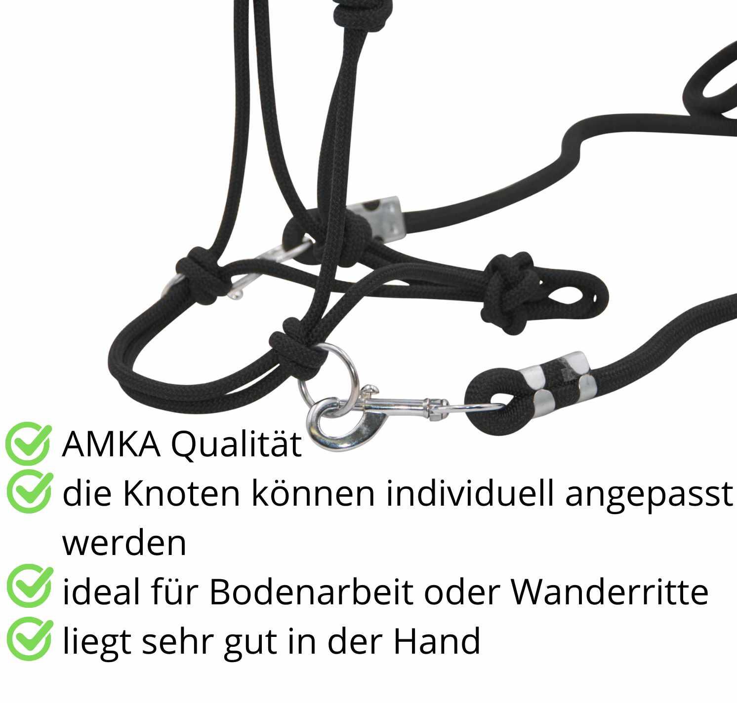 AMKA Knotenhalfter mit Zügel 3/4