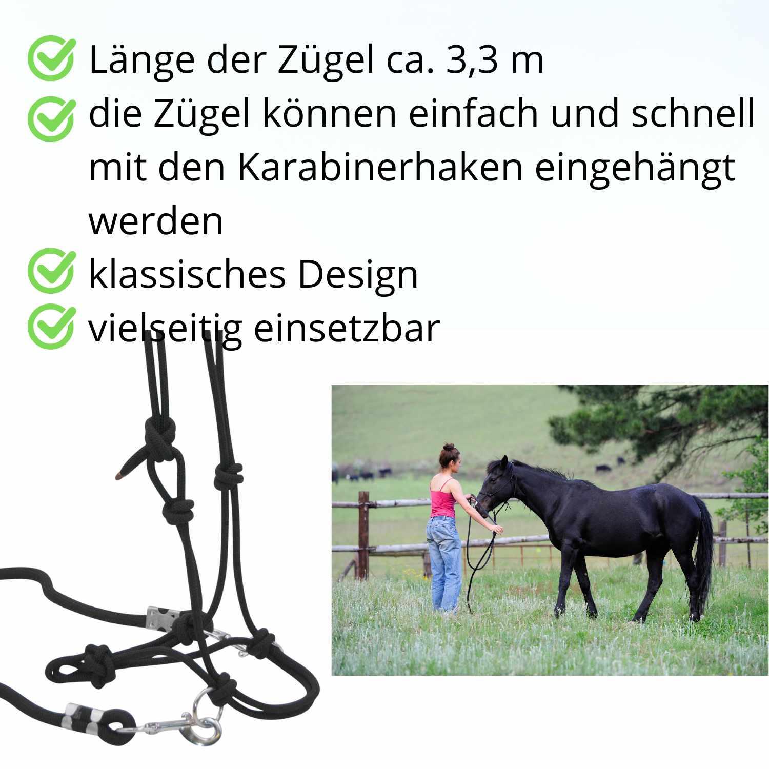 AMKA Knotenhalfter mit Zügel 2/4