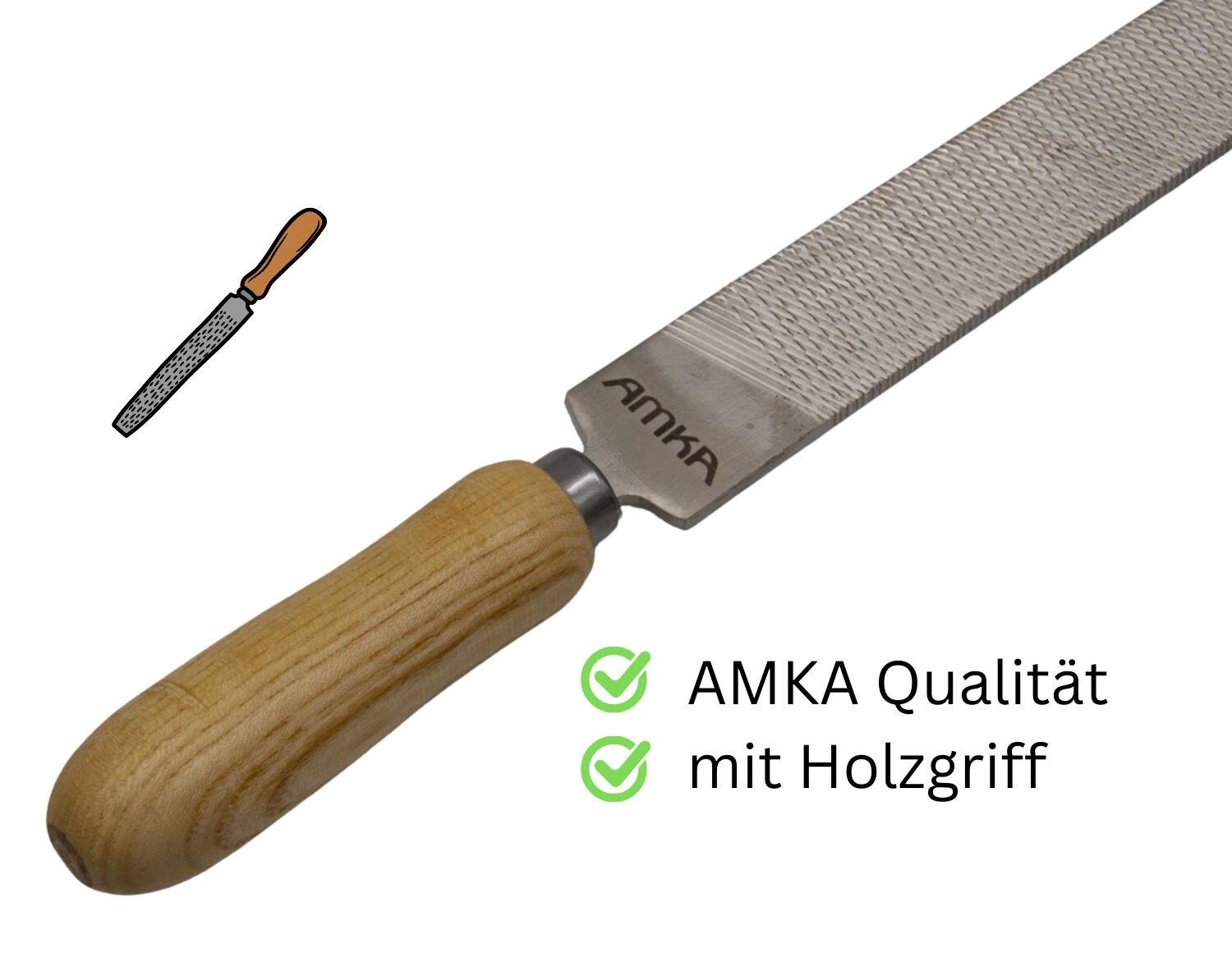 AMKA Hufraspel mit Holzgriff doppelseitig fein- und grobkörnig 2/4
