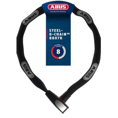 Abus steel-o-chain 8807k 110 - zwart - betrouwbaar kettingslot - 110 cm