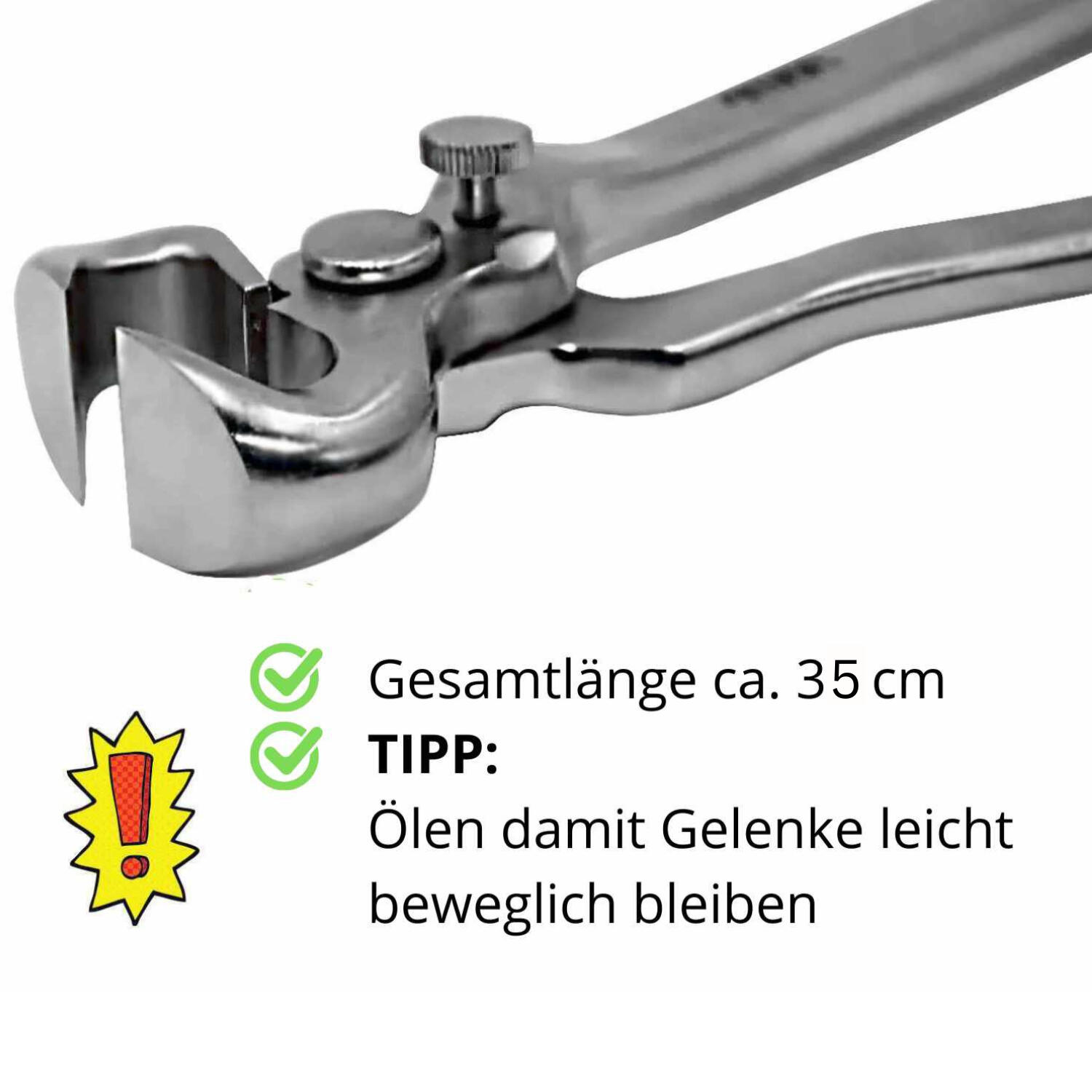 AMKA Hufzange mit Feder 14 Zoll Hufschneidezange Edelstahl 041/486 4/4