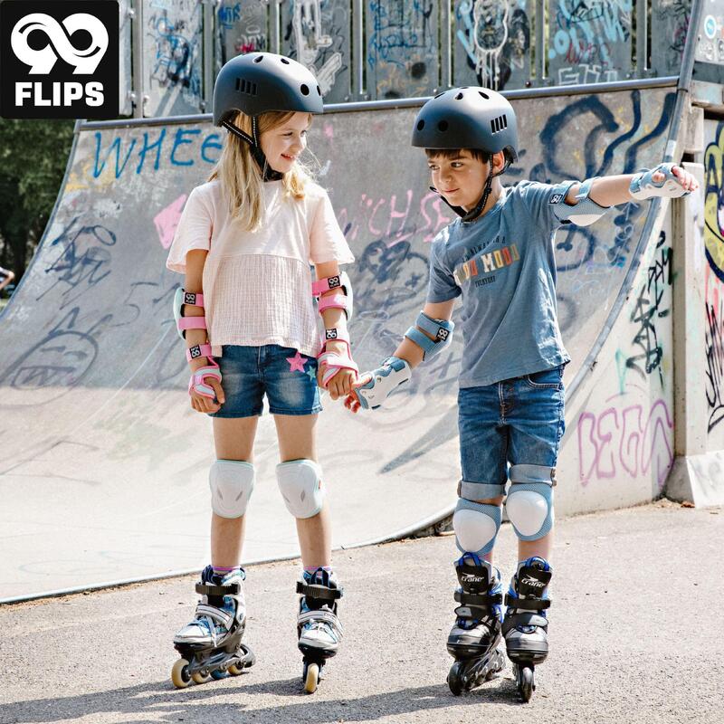 Protections Enfant LeapBeast - Genouillères, Coudières Et Poignets 6 En 1 - Pour Roller, Skate, Vélo 3-8 Ans