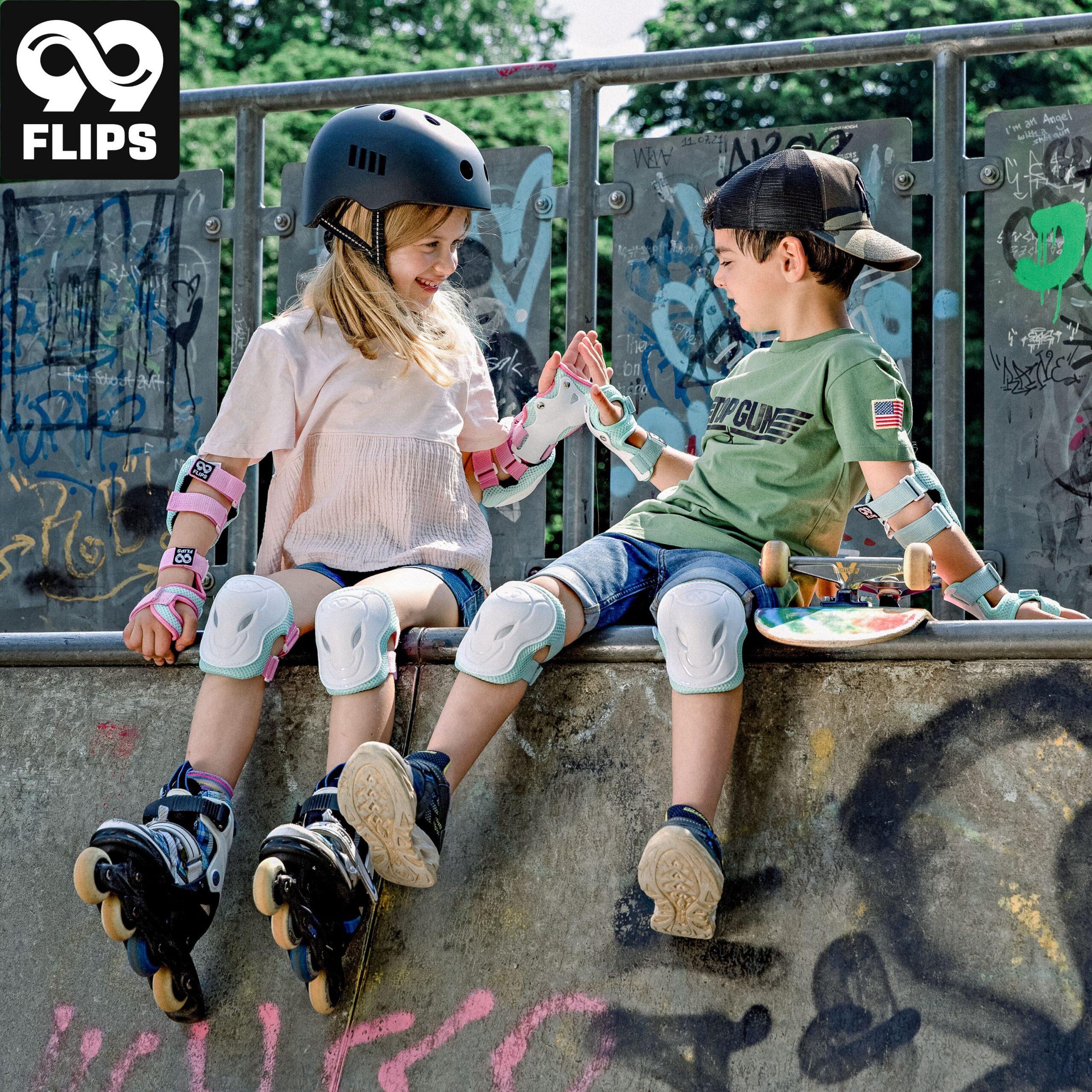 Set de protections roller enfant, avec réflecteurs