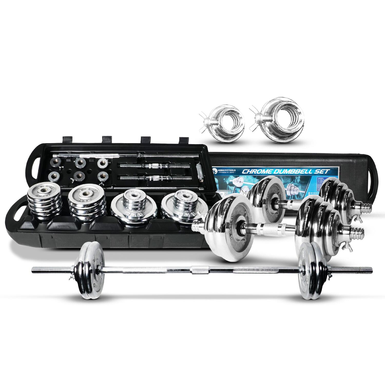 Set Chrome dumbbell HFT 50 kg - Homefittools