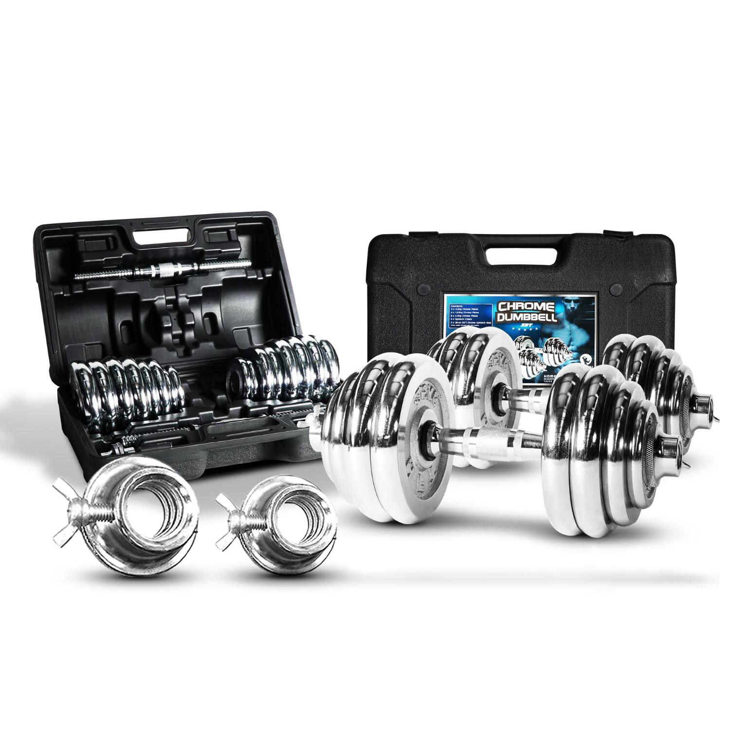 Set Chrome dumbbell HFT 30 kg - Homefittools