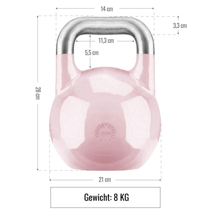Second Hand - Kettlebell de Competiție 8KG Roz - Ca nou