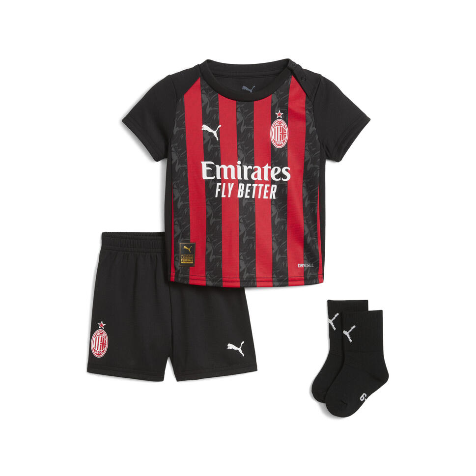 Strój domowy AC Milan 25/26 dla małych dzieci PUMA For All Time Red Black