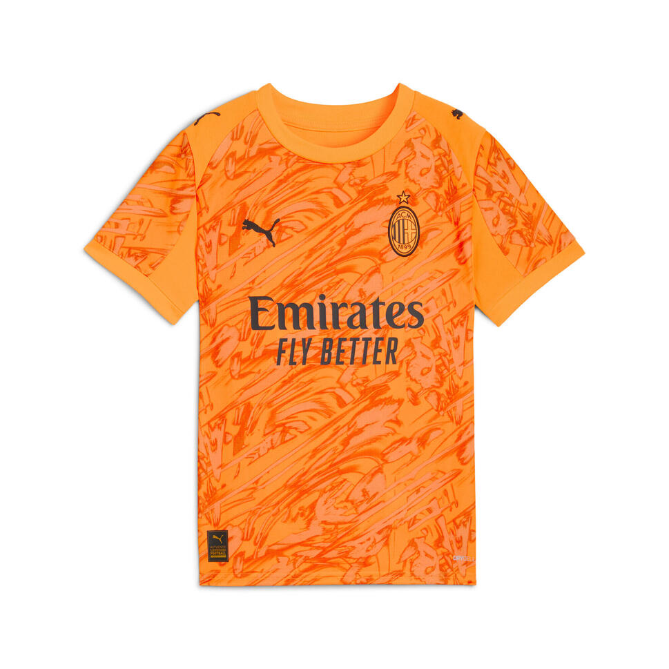 Młodzieżowa koszulka bramkarska AC Milan 25/26 PUMA Heat Fire Black Orange