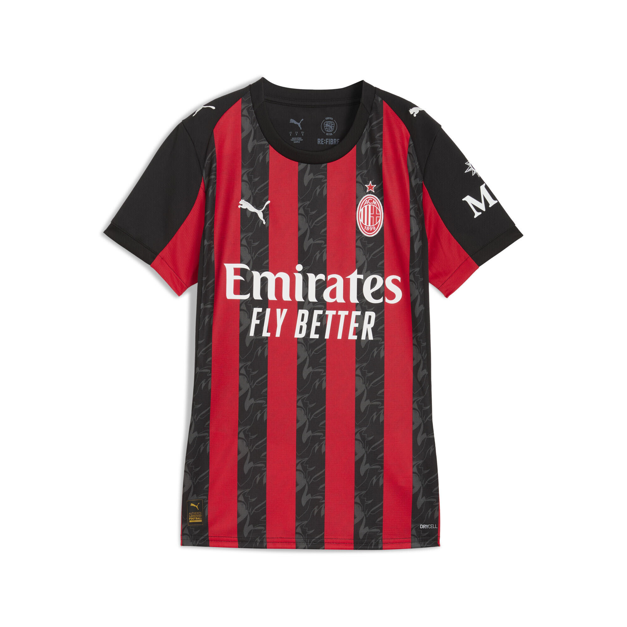 Puma - Maillot Home 25/26 Ac Milan Femme Puma - T-shirt Manches Courtes - Noir|rouge - Decathlon