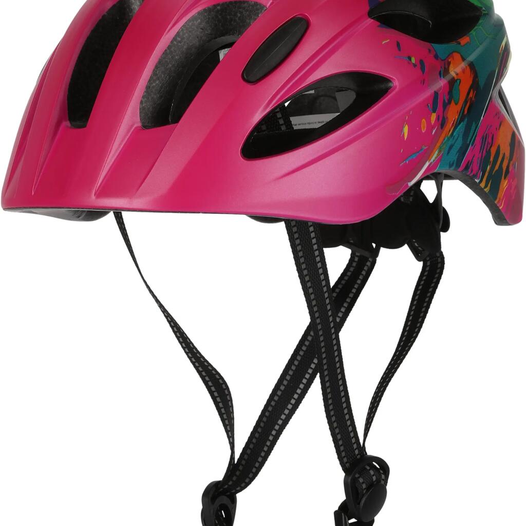 Bicycle Helmet for kids 6-12 years|Pink Splash|Crazy Safety|EN1078 Certified