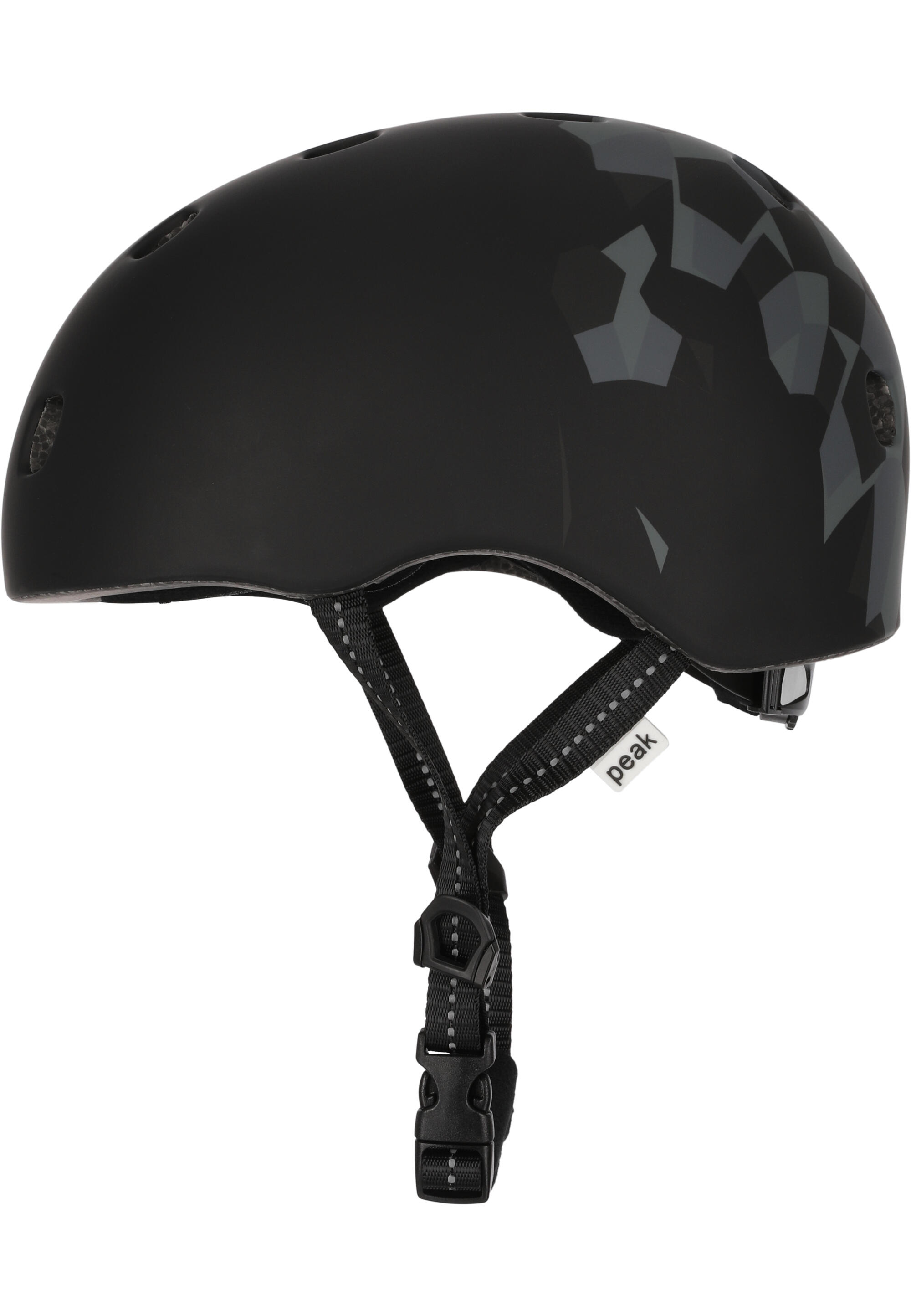 Skater Fietshelm Tieners & Volwassenen| Zwarte Blokken M/L|EN1078 Gecertificeerd 3/6