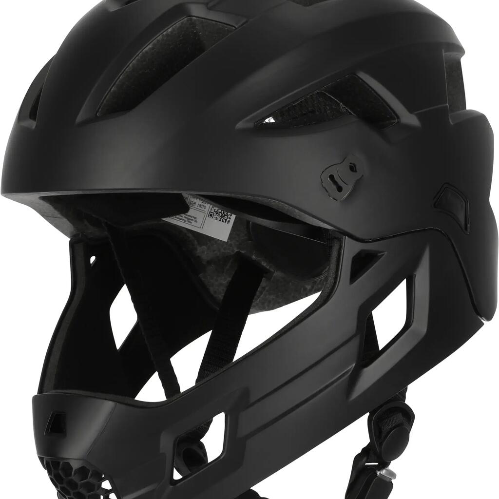 Fullface bike helmet for kids 6-12 | Black | Crazy Safety | EN1078 Certified