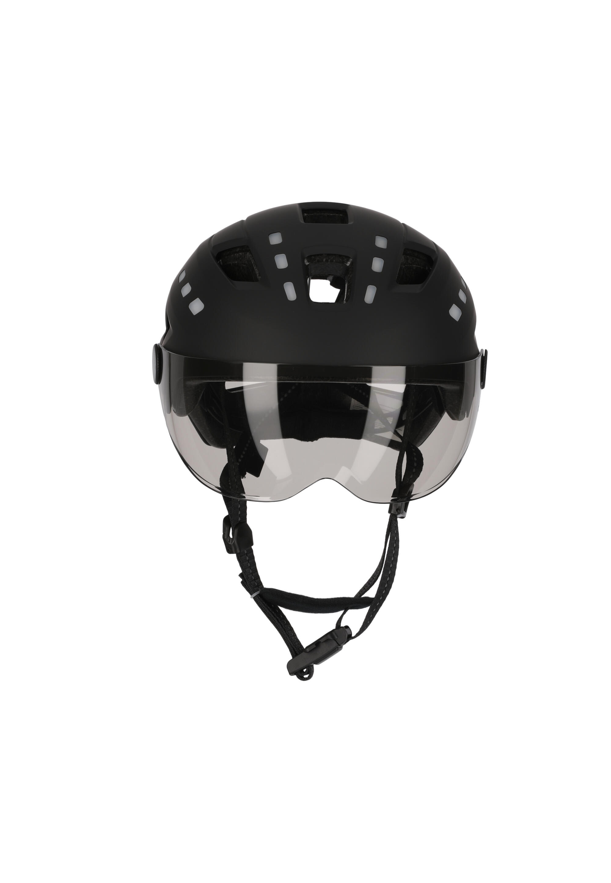Capacete E-Bike adulto |Preto com viseira & luzes integradas |Certificado EN1078 2/6