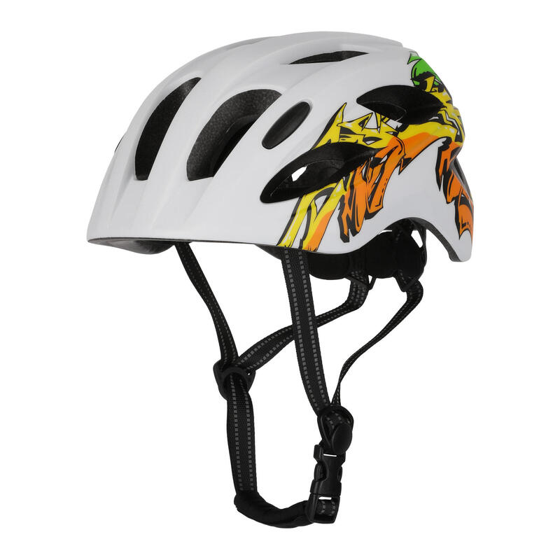 Fietshelm kinderen 6-12 jaar| Geel Graffiti| Crazy Safety| EN1078 Certificatie