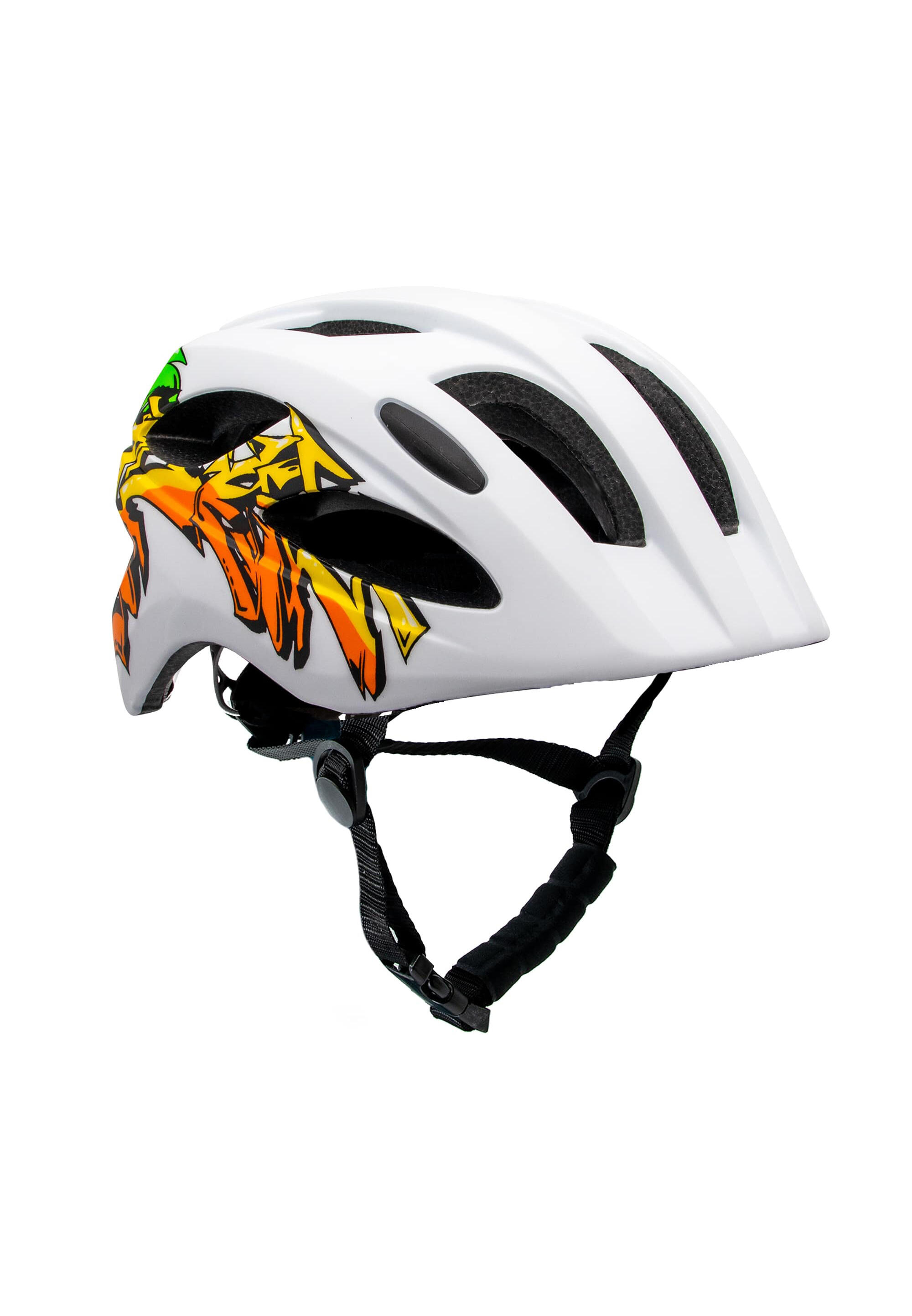 Fietshelm kinderen 6-12 jaar| Geel Graffiti| Crazy Safety| EN1078 Certificatie 3/6