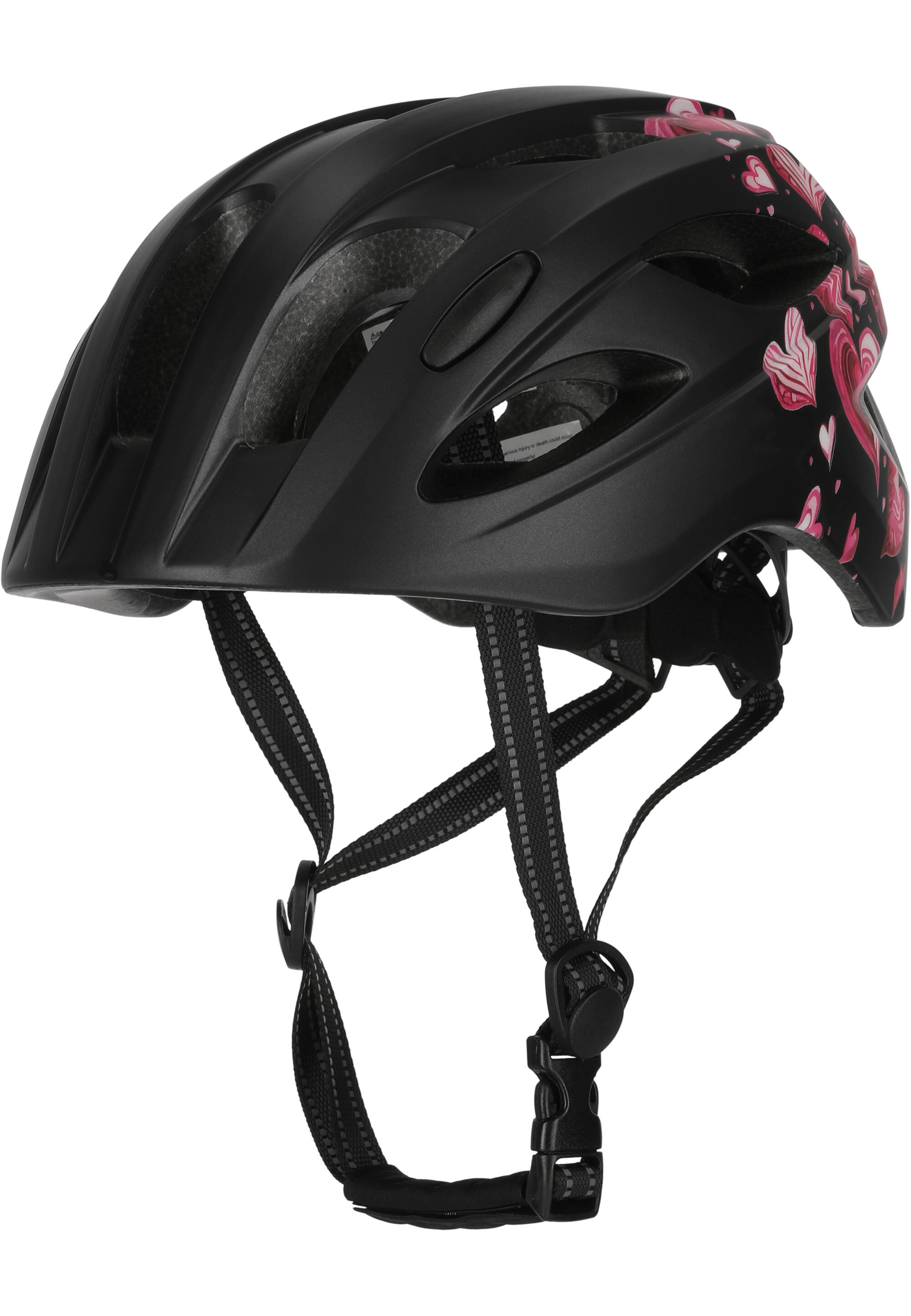 CRAZY SAFETY Fietshelm voor kinderen 6-12 jaar|Zwart Hart|Crazy Safety|EN1078 Gecertificeerd