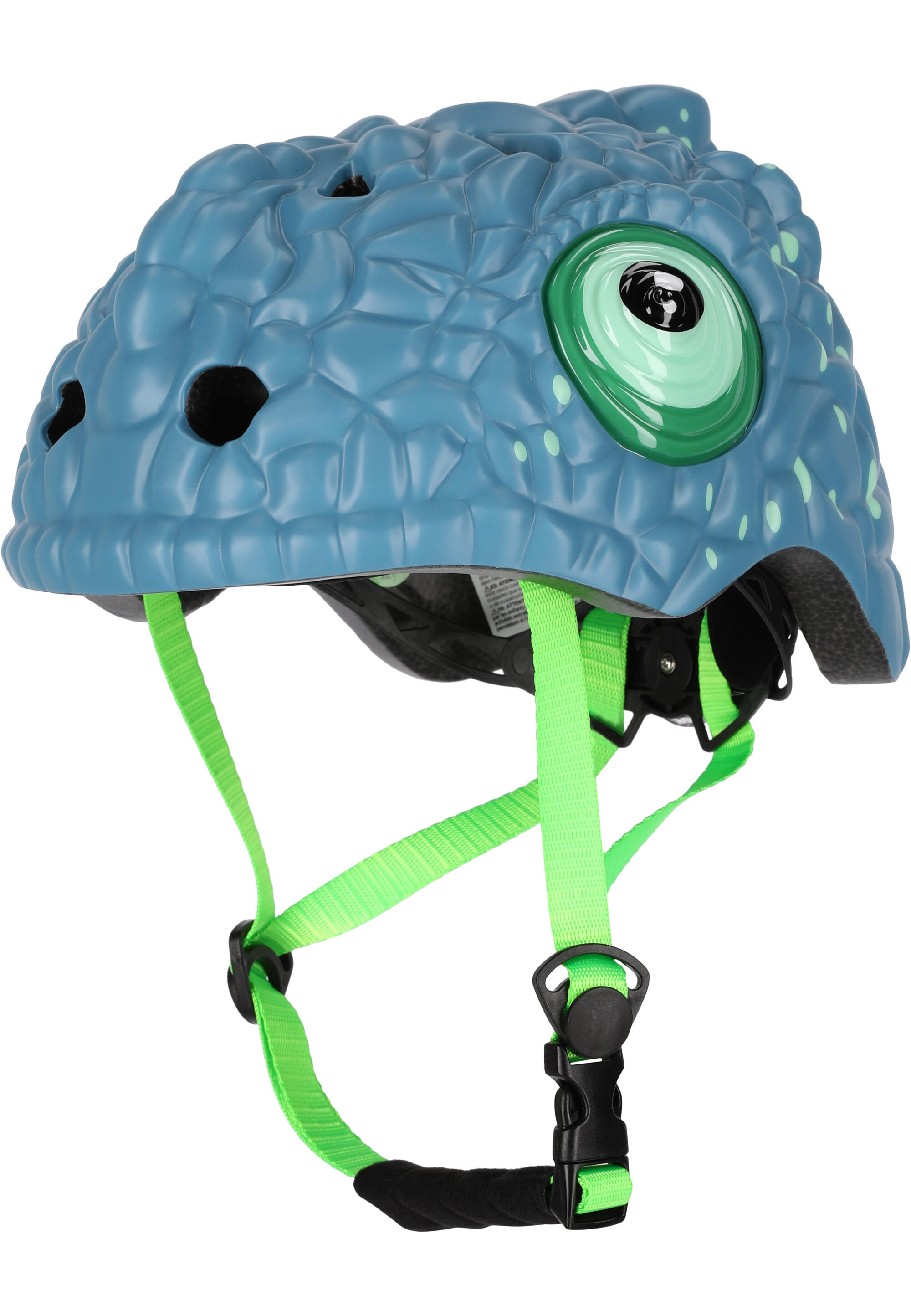 CRAZY SAFETY Casco da Bici per Bambini | Camaleonte Blu Scuro | Crazy Safety | EN 1078