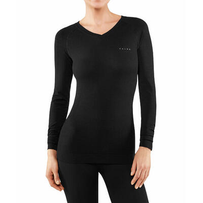 Dames-t-shirt met lange mouwen falke wool-tech light