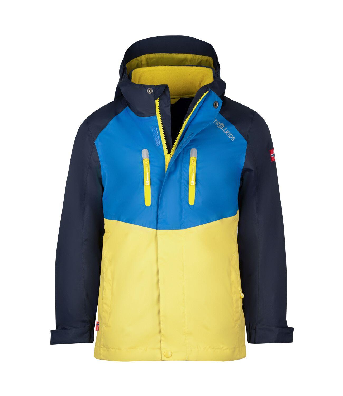 TROLLKIDS Kinder 3-in-1-Funktionsjacke Bryggen Marineblau/Leuchtendes Blau