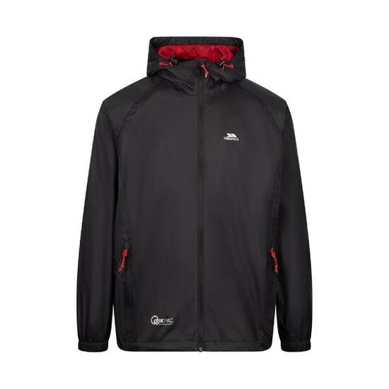 Veste imperméable Trespass QIKPAC Adulte Noir/Rouge, 100% Polyamide