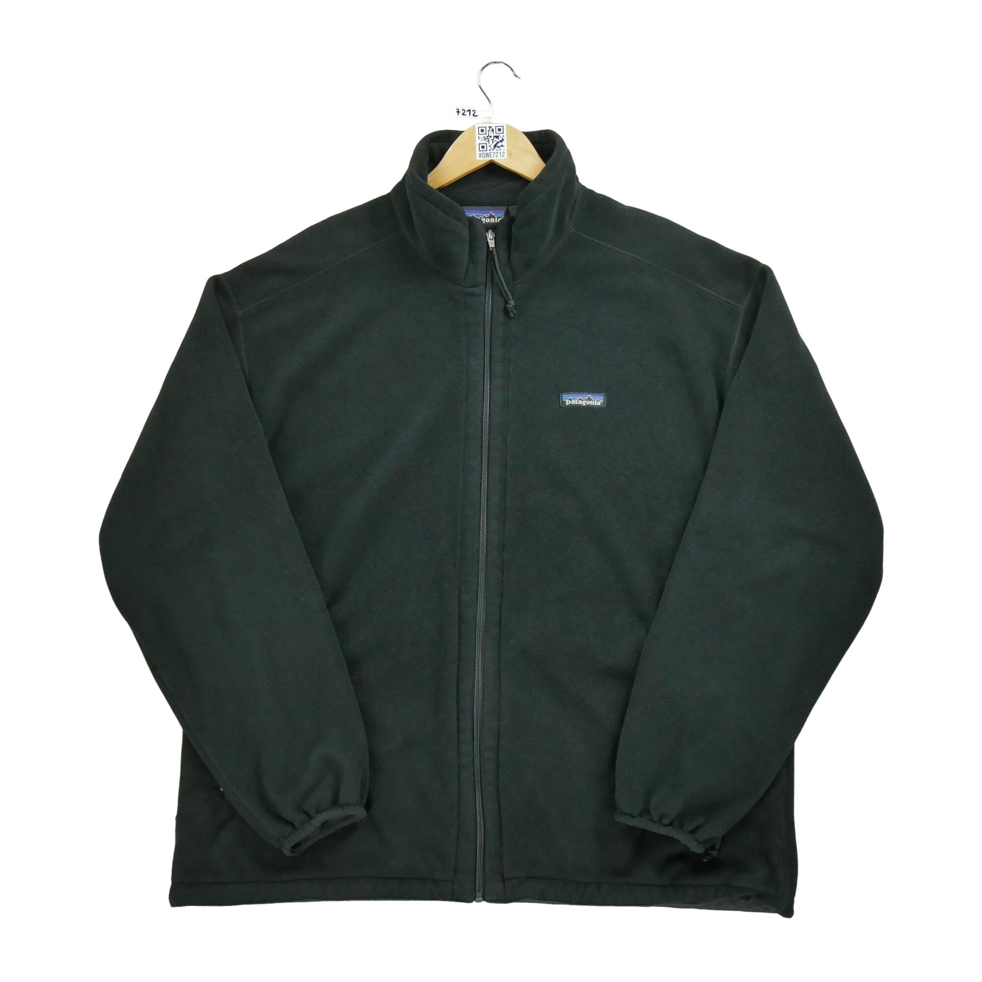 PATAGONIA Seconda Mano - Giacca in pile nera vintage da uomo - Stato eccellente