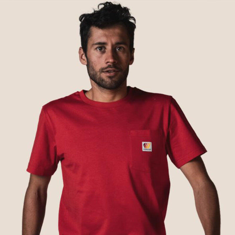 T-shirt van biologisch katoen – Rood 3/4