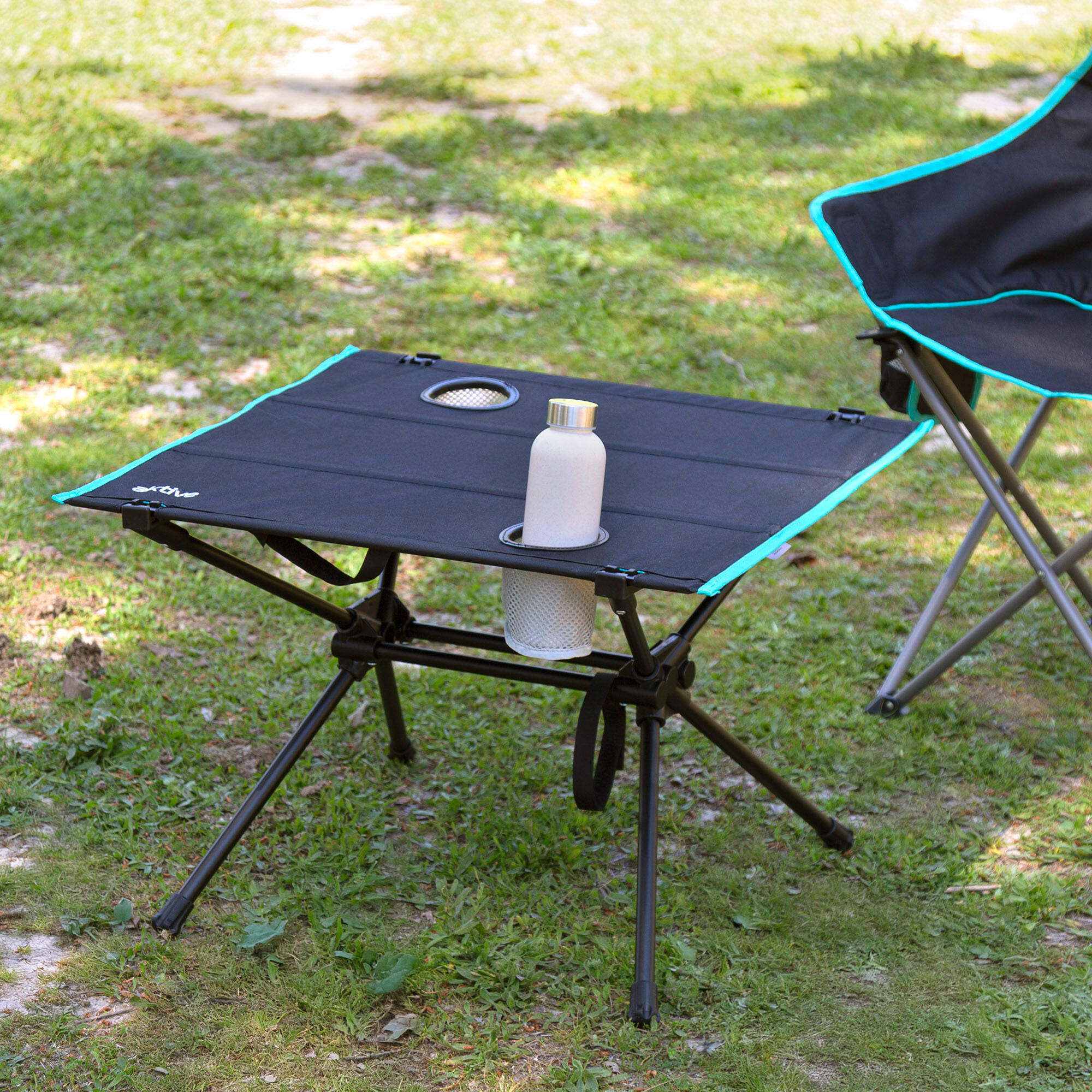 Aktive Table de camping pliante 63x56x42 cm avec porte-gobelet 3/7